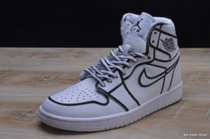 1st Kicks air nike white 1320 jordan pencil” 3d hand-painted mens Comfortable “comic 1 retro aa4724- 1123